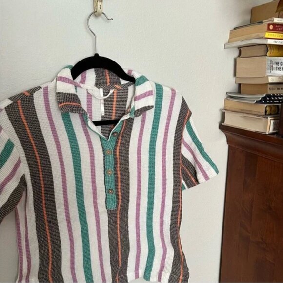Free People Multicolor Striped Button Down Shirt - Picture 4 of 8